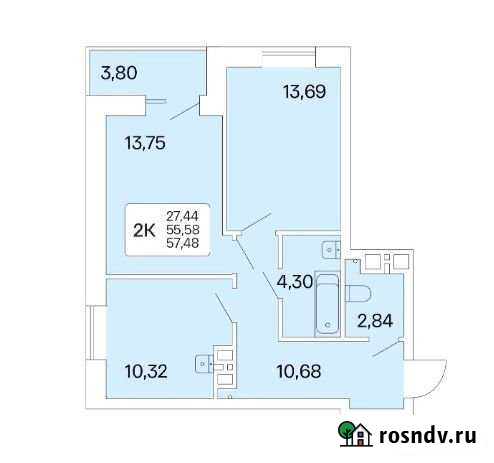 2-комнатная квартира, 57.5 м², 16/25 эт. на продажу в Новосибирске Новосибирск - изображение 1