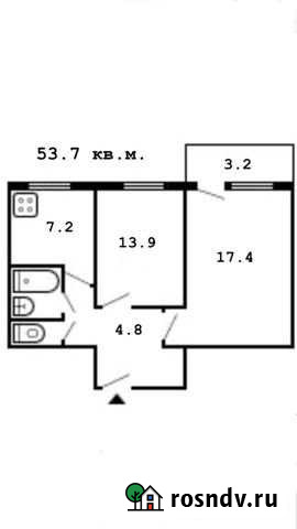 Комната 53.7 м² в 2-ком. кв., 6/9 эт. на продажу в Москве Москва - изображение 1