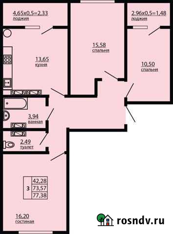 3-комнатная квартира, 77.4 м², 6/10 эт. на продажу в Севастополе Севастополь - изображение 1