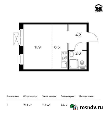 Квартира-студия, 25.1 м², 16/17 эт. на продажу в Котельниках Котельники - изображение 1