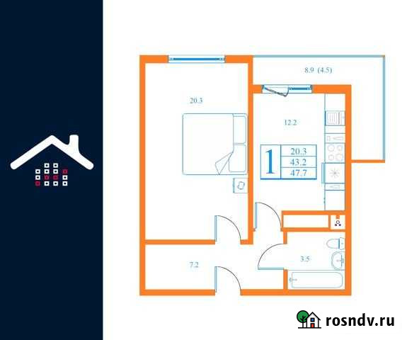 1-комнатная квартира, 47.7 м², 13/17 эт. на продажу в Дмитрове Дмитров - изображение 1