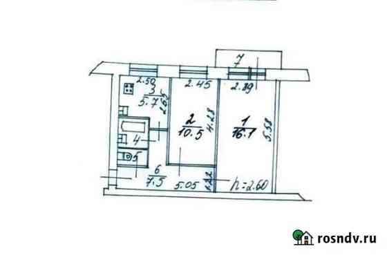 2-комнатная квартира, 43 м², 2/5 эт. на продажу в Люберцах Люберцы