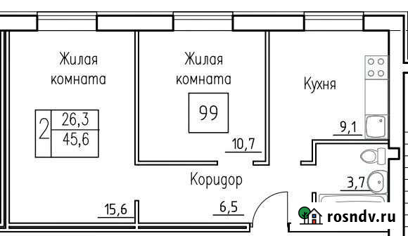 2-комнатная квартира, 45.6 м², 3/3 эт. на продажу в Калуге Калуга - изображение 1
