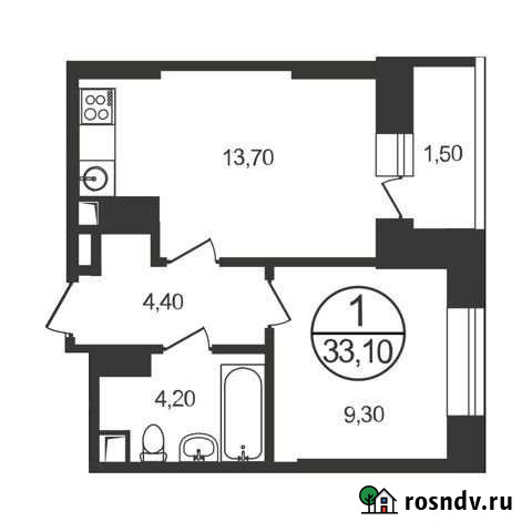 1-комнатная квартира, 33.1 м², 15/17 эт. на продажу в Люберцах Люберцы - изображение 1