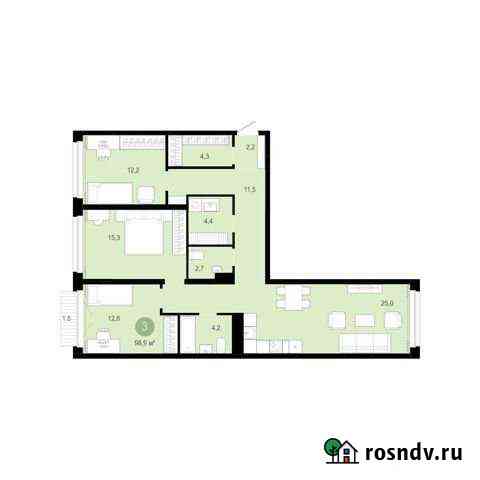 3-комнатная квартира, 100.3 м², 2/10 эт. на продажу в Тюмени Тюмень