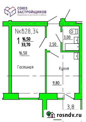 1-комнатная квартира, 34.8 м², 3/3 эт. на продажу в Оренбурге Оренбург - изображение 1