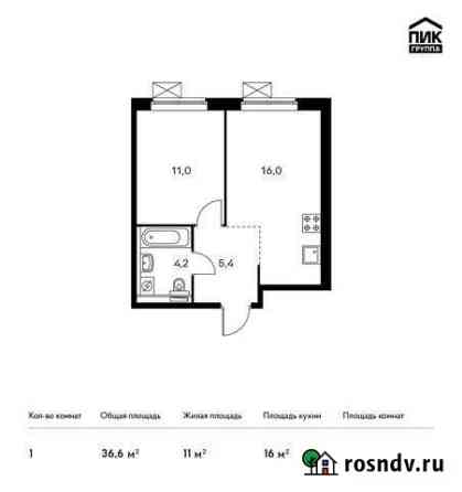 1-комнатная квартира, 36.6 м², 14/25 эт. на продажу в Мытищах Мытищи