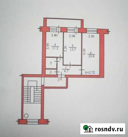 2-комнатная квартира, 60 м², 5/5 эт. на продажу в Благовещенске Амурской области Благовещенск - изображение 1