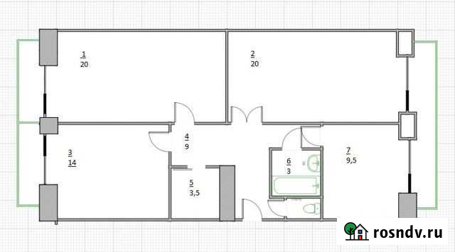 3-комнатная квартира, 81 м², 4/5 эт. на продажу в Севастополе Севастополь - изображение 1
