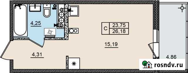 Квартира-студия, 26.2 м², 4/9 эт. на продажу в Пскове Псков - изображение 1