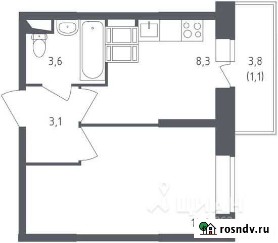 1-комнатная квартира, 38 м², 10/19 эт. на продажу в Воскресенском Московской области Воскресенское - изображение 1