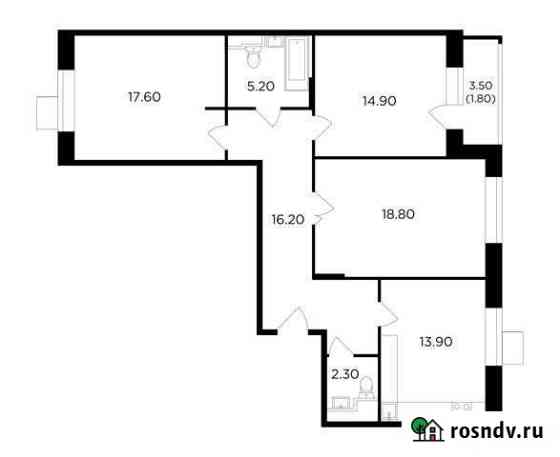 3-комнатная квартира, 90.7 м², 11/17 эт. на продажу в Мытищах Мытищи