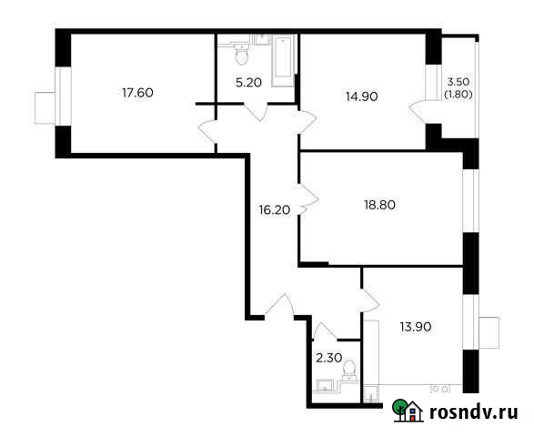3-комнатная квартира, 90.7 м², 11/17 эт. на продажу в Мытищах Мытищи - изображение 1