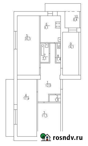 4-комнатная квартира, 95.6 м², 4/5 эт. на продажу в Евпатории Евпатория - изображение 1