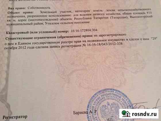 Участок ИЖС 8 сот. на продажу в Высокой Горе Высокая Гора