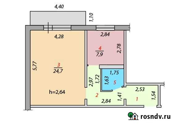 1-комнатная квартира, 44 м², 3/8 эт. на продажу в Новокузнецке Новокузнецк - изображение 1