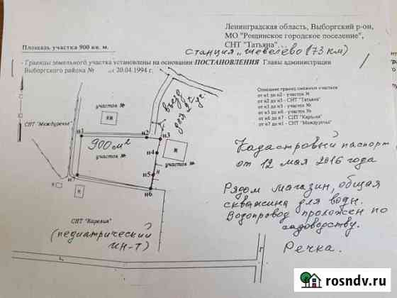 Участок ИЖС 9 сот. на продажу в Рощино Ленинградской области Рощино