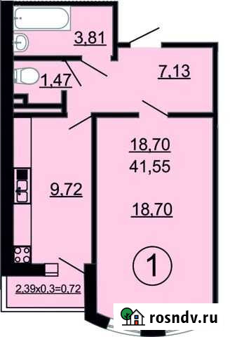 1-комнатная квартира, 42 м², 10/12 эт. на продажу в Горячем Ключе Горячий Ключ - изображение 1
