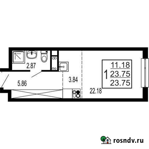 Квартира-студия, 23.8 м², 4/17 эт. на продажу в Лыткарино Лыткарино - изображение 1