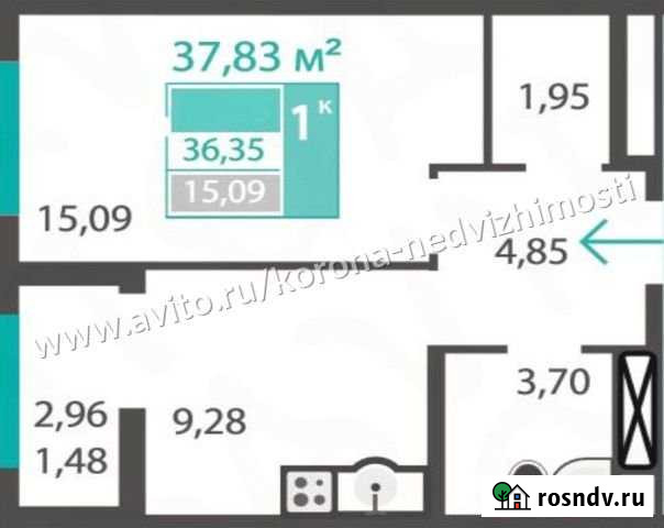 1-комнатная квартира, 37.8 м², 10/15 эт. на продажу в Симферополе Симферополь - изображение 1