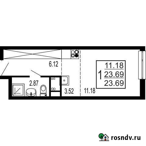 Квартира-студия, 23.7 м², 14/17 эт. на продажу в Лыткарино Лыткарино - изображение 1