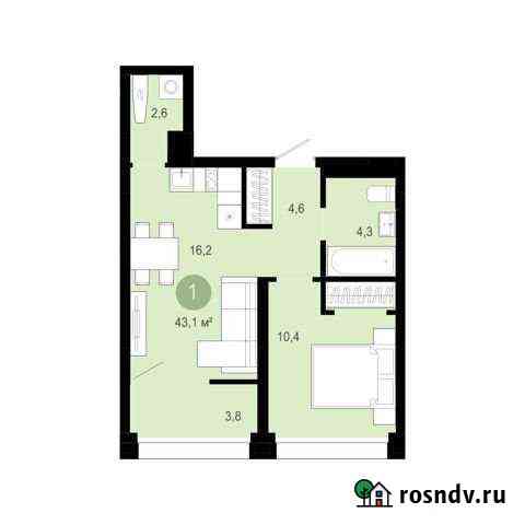 1-комнатная квартира, 43.2 м², 8/10 эт. на продажу в Новосибирске Новосибирск