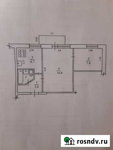 2-комнатная квартира, 37 м², 3/5 эт. на продажу в Амурске Амурск - изображение 1
