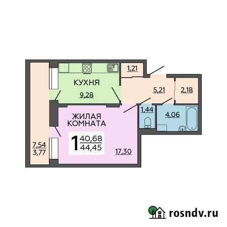 1-комнатная квартира, 44.5 м², 8/11 эт. на продажу в Воронеже Воронеж - изображение 1