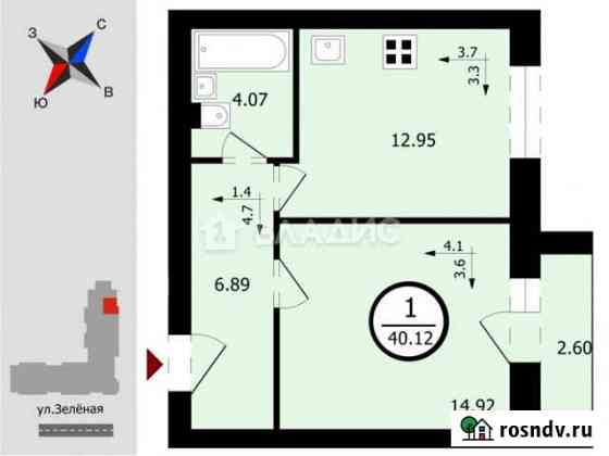1-комнатная квартира, 40.1 м², 4/7 эт. на продажу во Владимире Владимир