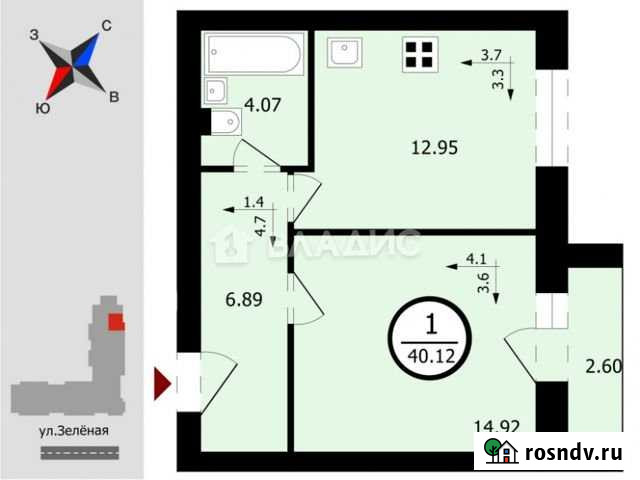 1-комнатная квартира, 40.1 м², 4/7 эт. на продажу во Владимире Владимир - изображение 1