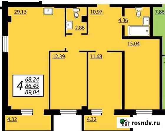 4-комнатная квартира, 89.4 м², 19/19 эт. на продажу в Красноярске Красноярск