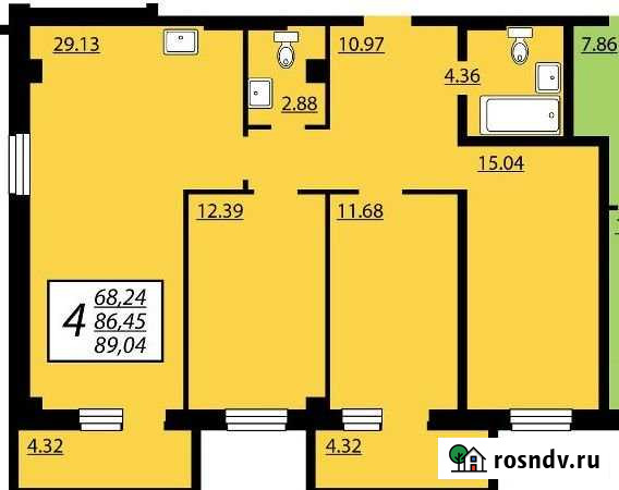 4-комнатная квартира, 89.4 м², 19/19 эт. на продажу в Красноярске Красноярск - изображение 1