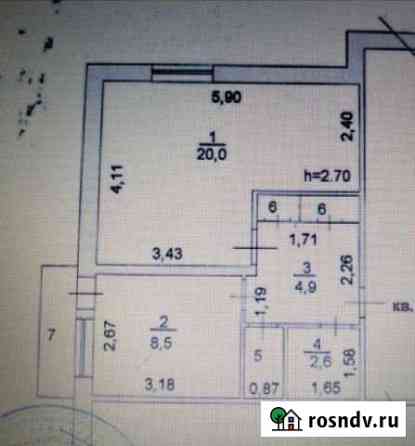 1-комнатная квартира, 40 м², 1/5 эт. в аренду на длительный срок в Нефтеюганске Нефтеюганск