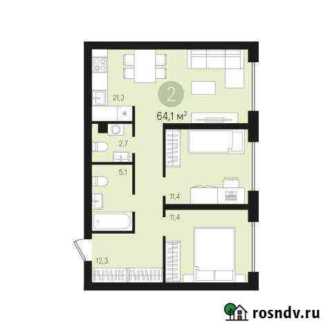 2-комнатная квартира, 64.1 м², 1/8 эт. на продажу в Сургуте Ханты-Мансийского АО Сургут