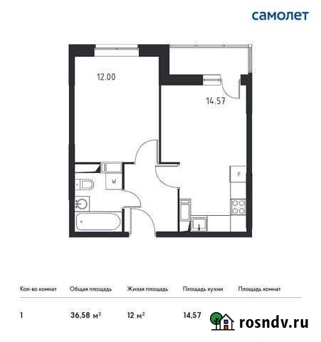 1-комнатная квартира, 36.6 м², 10/17 эт. на продажу в Томилино Томилино - изображение 1