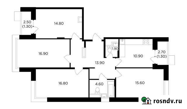 4-комнатная квартира, 98 м², 13/17 эт. на продажу в Мытищах Мытищи - изображение 1