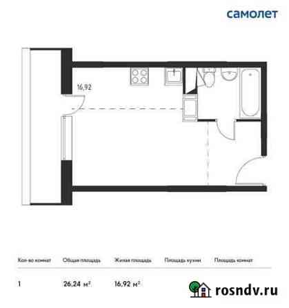 Квартира-студия, 26.2 м², 17/17 эт. на продажу в Томилино Томилино