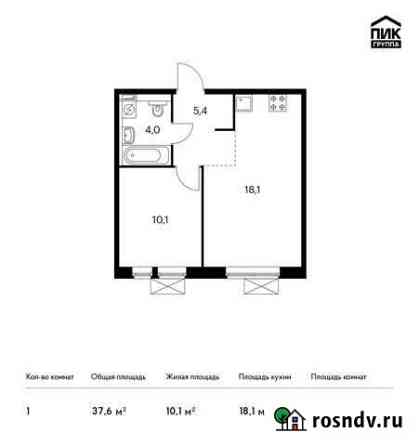 1-комнатная квартира, 37.6 м², 24/25 эт. на продажу в Люберцах Люберцы