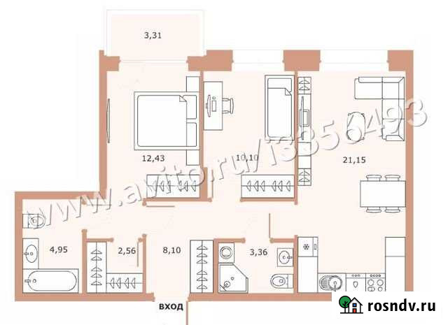 2-комнатная квартира, 64 м², 14/18 эт. на продажу в Перми Пермь - изображение 1