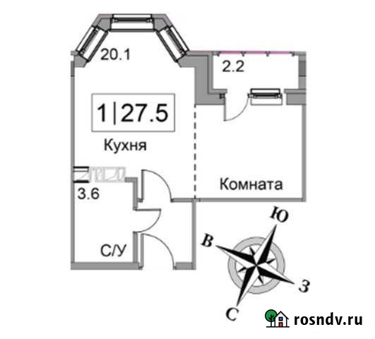 Квартира-студия, 27.5 м², 5/5 эт. на продажу в Старой Купавне Старая Купавна - изображение 1