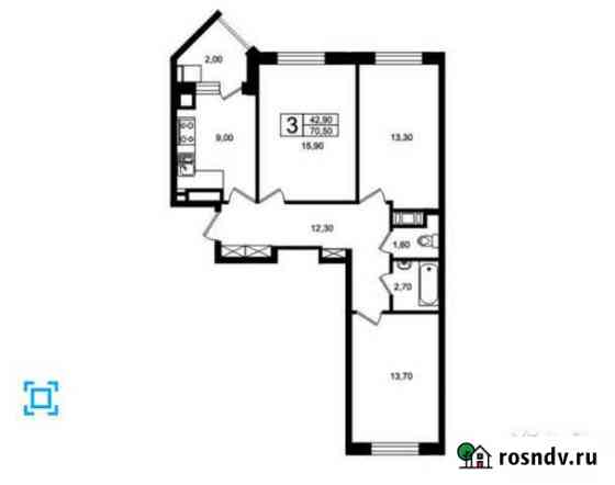 3-комнатная квартира, 71 м², 6/7 эт. на продажу в Светлогорске Светлогорск