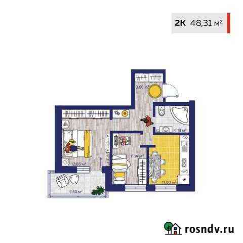 1-комнатная квартира, 48.3 м², 8/17 эт. на продажу в Новосибирске Новосибирск