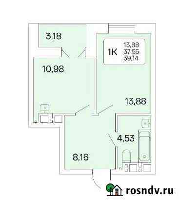 1-комнатная квартира, 39.1 м², 12/25 эт. на продажу в Новосибирске Новосибирск