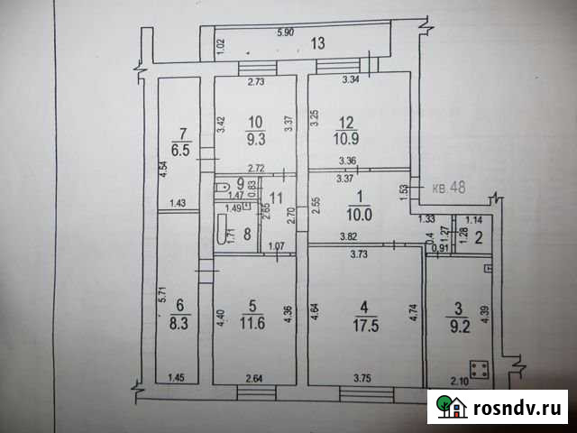 4-комнатная квартира, 91 м², 4/5 эт. на продажу в Тамбове Тамбов - изображение 1