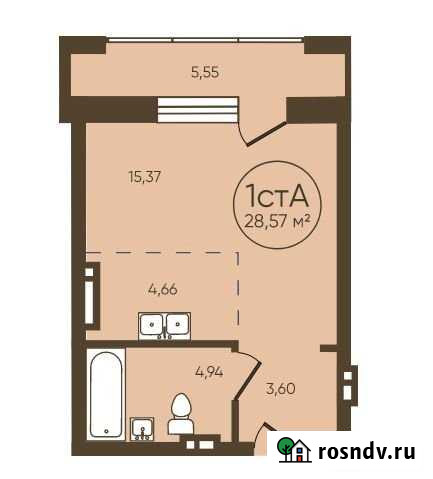 Квартира-студия, 28.5 м², 1/18 эт. на продажу в Новосибирске Новосибирск - изображение 1