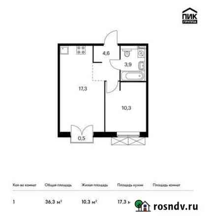 1-комнатная квартира, 36.3 м², 5/9 эт. на продажу в Московском Московской области Московский