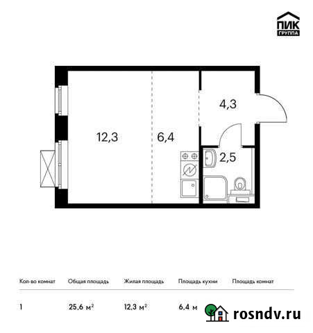 Квартира-студия, 25.6 м², 5/9 эт. на продажу в Ильинском Ильинское - изображение 1