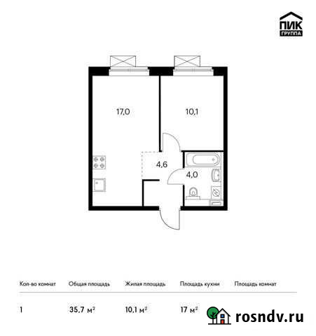 1-комнатная квартира, 35.7 м², 2/25 эт. на продажу в Котельниках Котельники - изображение 1