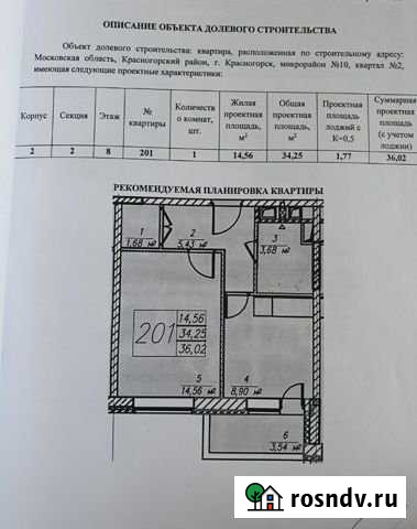 1-комнатная квартира, 36 м², 8/25 эт. на продажу в Красногорске Московской области Красногорск - изображение 1