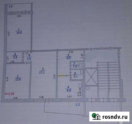 3-комнатная квартира, 64 м², 8/9 эт. на продажу в Саранске Саранск - изображение 1